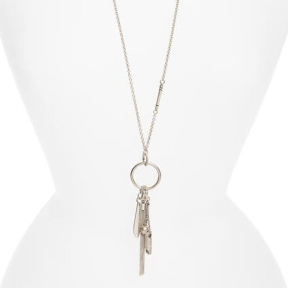 Nordstrom Treasure & Bond Fringe Circle Charm Pendant Necklace NWT 45 - Picture 2 of 2